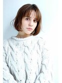 ナチュラルボブくびれヘアアプリコットオレンジ20代30代40代50代