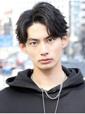 フェザーパーマブルーブラック波巻きツイストスパイラルパーマ