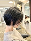 大人前髪長めショートボブ30代40代50代60代ショートヘア