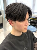 プリアバイポプルス 渋谷(pria by popls) フェザーパーマシャドウパーマダークブラウン毛流れパーマ