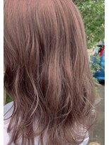 アース いわき店(HAIR&MAKE EARTH)&nbsp;ピンクベージュ×ふんわりミディアム巻き髪