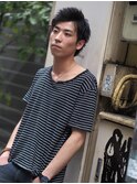 メンズアップバングショート