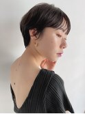 黒髪×シースルーハンサムショート *
