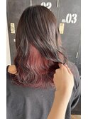 #ブリーチ#インナーカラー#チェリーピンク×#グレー