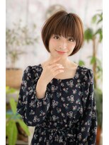 ミック ヘアアンドメイク アップ 駒込店(miq Hair&Make up)&nbsp;前下がりシンプルショート大人かわいい小顔ミニボブa1