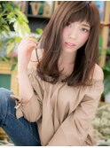 斜めバングの大人かわいいオン眉ストカールc5大宮20代30代40代