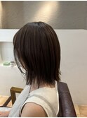 【グレージュ×外はねボブ】