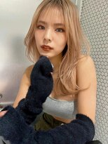 サイン 渋谷(SIGN)&nbsp;レイヤーカットインナーカラーイヤリングカラ一色落ち綺麗表参道