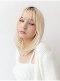 20代30代大人可愛い/レイヤーロング/デザインカラー/小顔/前髪