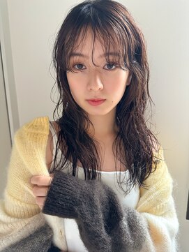 アム(amu) 【パーマヘア】ロングレイヤー×ゆるめパーマ/前髪パーマ