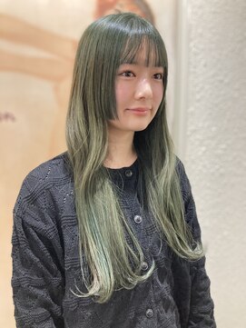 スマイロンナイロン ヘアー(smile on nylon hair) くすみグリーンカラー