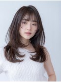 韓国風レイヤーカット髪質改善ダブルカラーミルクティーベージュ