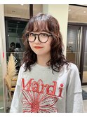 ウェーブロングウルフレイヤーカットパーマくるくるパーマ