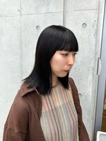 エクテ(ecouter)&nbsp;ノンジアミン暗髪ブラウンカラーパッツン前髪