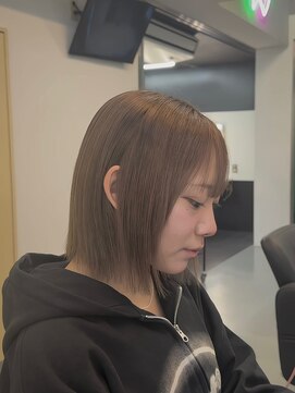 アグ ヘアー ドルチェ 静岡青葉通り店(Agu hair dolce) 切りっぱなし×ミルクティーベージュボブ