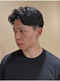 黒髪清潔感ナチュラルセンターパートショートスタイル