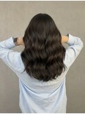 髪質改善透明感カラーアッシュグレージュウェーブロング秋カラー