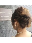 ヘアアレンジ/ハイトーンカラー/アッシュオリーブ
