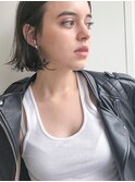 【ACA】ネイビーカラーワンサイドショート大人ボブ◎耳かけボブ