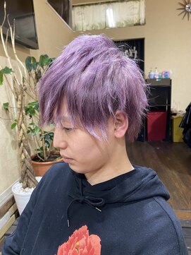 サムブリッジ(SOMEBRIDGE) ☆ラベンダーピンク×外ハネメンズショート★（SOMEBRIDGE亀有）