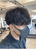 ツイストスパイラルパーマツーブロックツイストパーマメンズヘア
