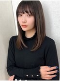 黒髪暗髪大人可愛いストレートセミディ小顔レイヤー20代30代40代