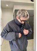 ホワイトメッシュハイライトスパイラルパーマツイストパーマ