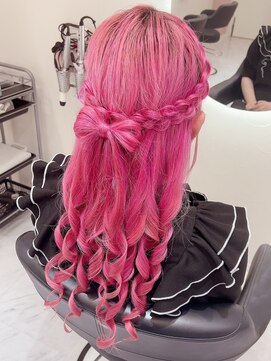 クラン 梅田店(clan) 編み込みハーフアップ×立体リボン