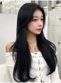 黒髪ワンカール/韓国レイヤーカット/ブルーブラック 上野