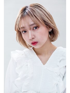 アズグロウヘアー(AS GROW HAIR) 大人ショートボブ×ベージュハイライトカラー