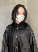 レイヤーカットロングウルフハイレイヤー黒髪センター分け
