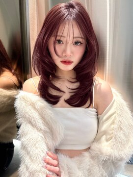 グロー 大宮(GLROW) 似合わせカットメルティカラーフェミニンロングマロンベージュ