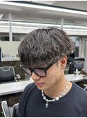 波巻きパーママッシュメンズカット