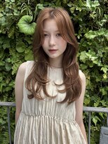 オブ ヘアー 自由が丘 ウエスト(Of HAIR WEST)&nbsp;オリーブベージュ　韓国レイヤー　ミディアムレイヤー