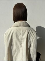 ロックス バイ マグ 松本(rocks BY MAG)&nbsp;ブリーチなし大人可愛いマロンブラウン似合わせ耳かけボブ