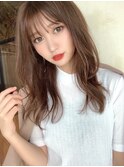 シースルーバングヘア(前髪大人かわいいココアブラウン)