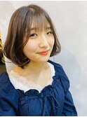 ポテッとしたワンカールがキュートでかわいい!ボブスタイル!