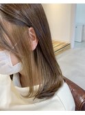 20代30代イヤリングインナーカラー耳掛け肩ラインストレート小顔