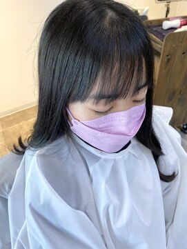 サロン 紫花  【生え癖矯正】部分シルキーストレート