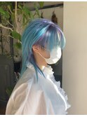 ショートグラデーションブルーパープル