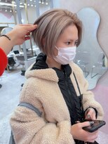 ロンド レア 天神大名店(Lond Le’a)&nbsp;インナーカラー/ボブ//顔まわり/ミルクティー/ケアブリーチ/大名