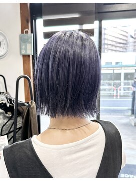 ラックセカンドスペース(LUCK 2nd SPACE) 【フルブリーチ】ディープラベンダー × パツっとボブ