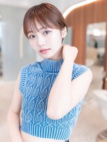 ハバナ 新宿(HAVANA)&nbsp;20代30代大人かわいい斜めバンググレージュカラー小顔前髪ボブ