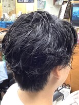 コダマ 新大塚店(KODAMA)&nbsp;センターパートツーブロックパーマスタイル（MEN’sパーマ）床屋