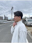 コントラストハイライト/メンズハイライト/センターパート