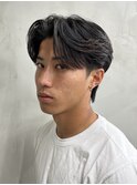 メンズカット/センターパート/ニュアンスパーマ/アップバング