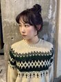 画 深いpurple顔まわりと後毛cutルーズなお団子もおすすめです♪