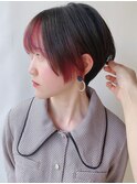 【morio原宿】くびれショート　インナーカラー　チェリーレッド