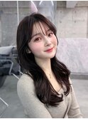 美髪韓国レイヤーイメチェン似合わせ小顔シースルーワイドバング