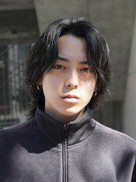 フィフスパーク(fifth PARK) 渋谷メンズミディアムメンズボブウルフ緩めスパイラルパーマ